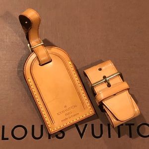 Authentic Louis Vuitton Luggage Tag & Poignet Set